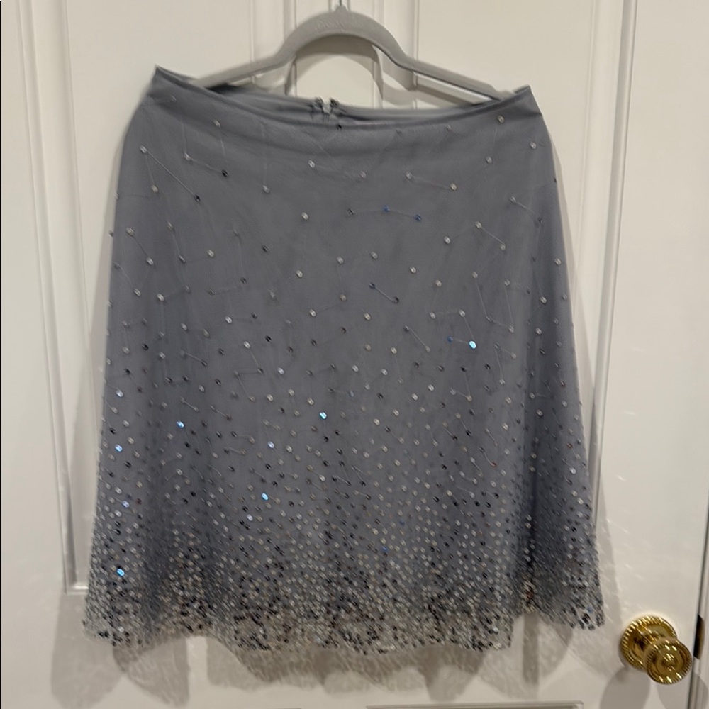 Elegant Gray Skirt with Embellishments